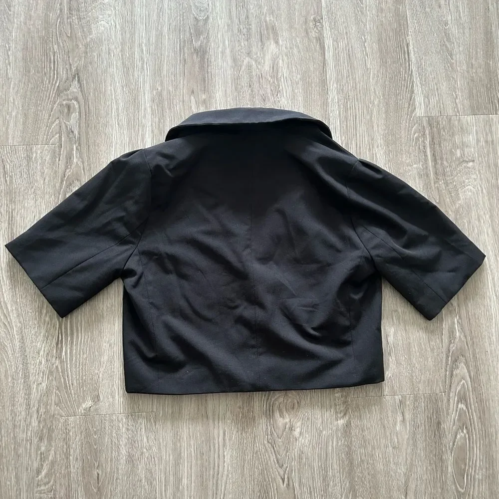 Lulus Posh Company Black Cropped Short Sleeve Blazer - Size XS